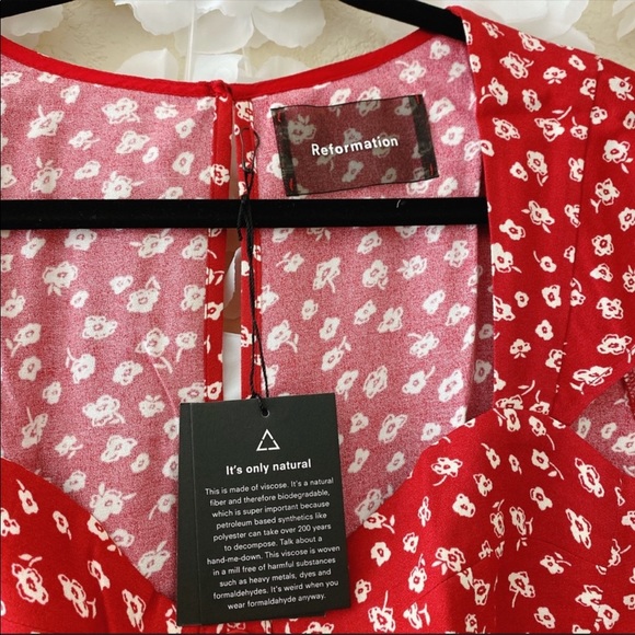 REFORMATION Cheri Minidress. Red - Picture 6 of 7